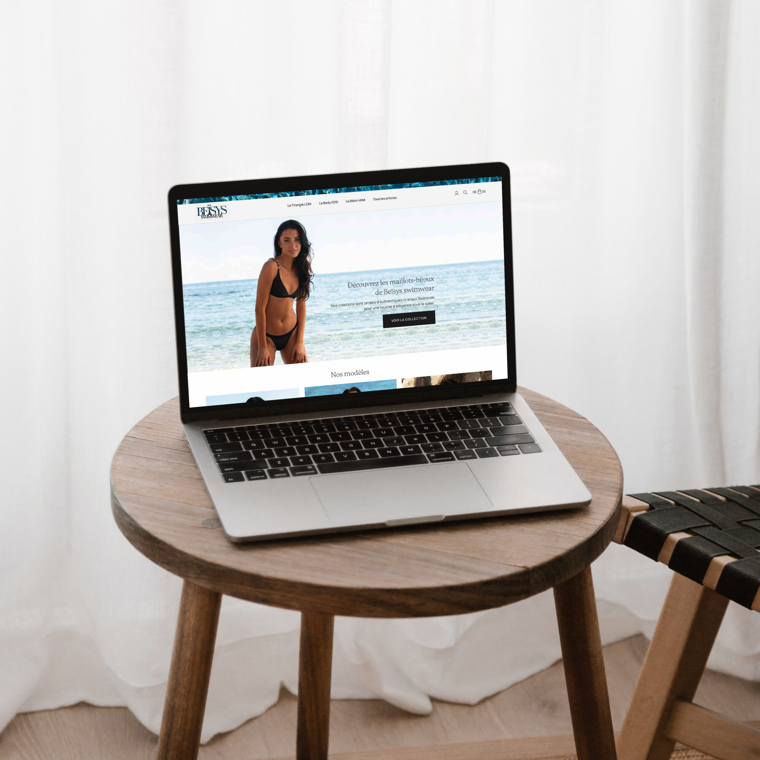 Création de site e-commerce - ANGELIQUE DAMOUR Design studio - Beïsys Swimwear - mock-up